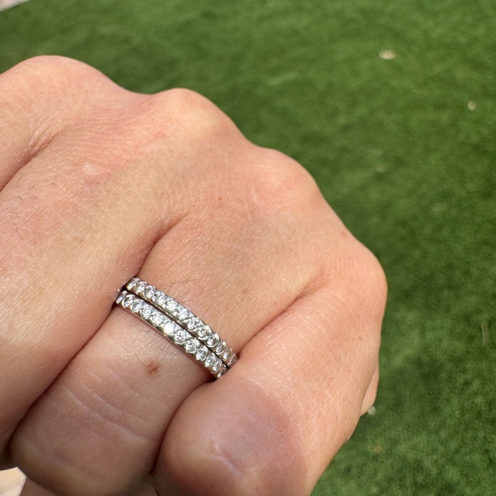 Sparkling Silver Pavé Rings